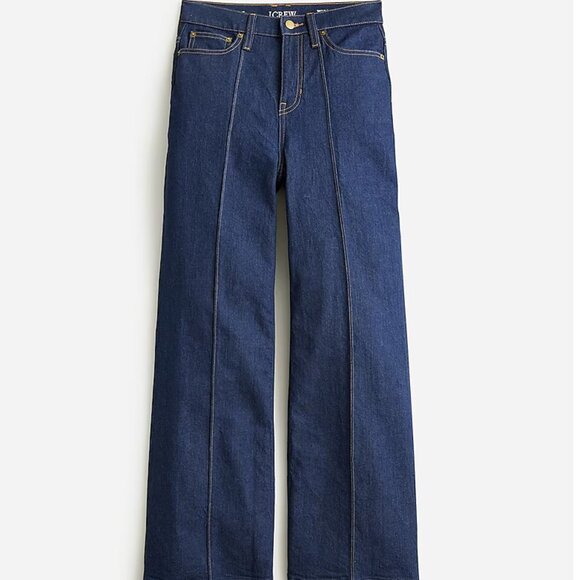 J. Crew Pintuck Denim Trouser in Rinse Wash, Size 32. NWT
